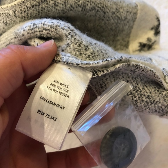 Lucy & Laurel Floral Wool Blend Midi Peacoat Sz M - Picture 4 of 5